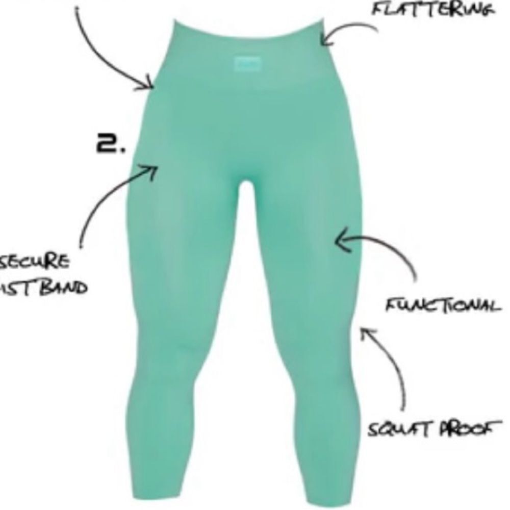 BO + TEE Turquoise Seamless Booty Contouring Leggings